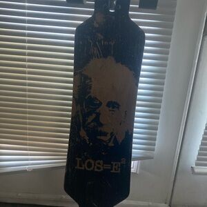 Black Longboard with Einstein Graphic